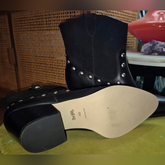 Coach Paulina Bootie Black Leather Bootie Size 8 New Never worn - Picture 3 of 5